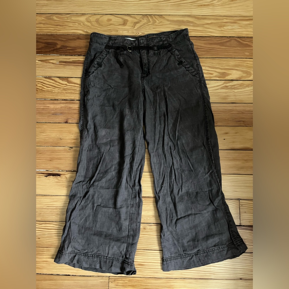 Pilcro And The Letterpress Wide Leg Cropped Brown Cargo Pants Size 25